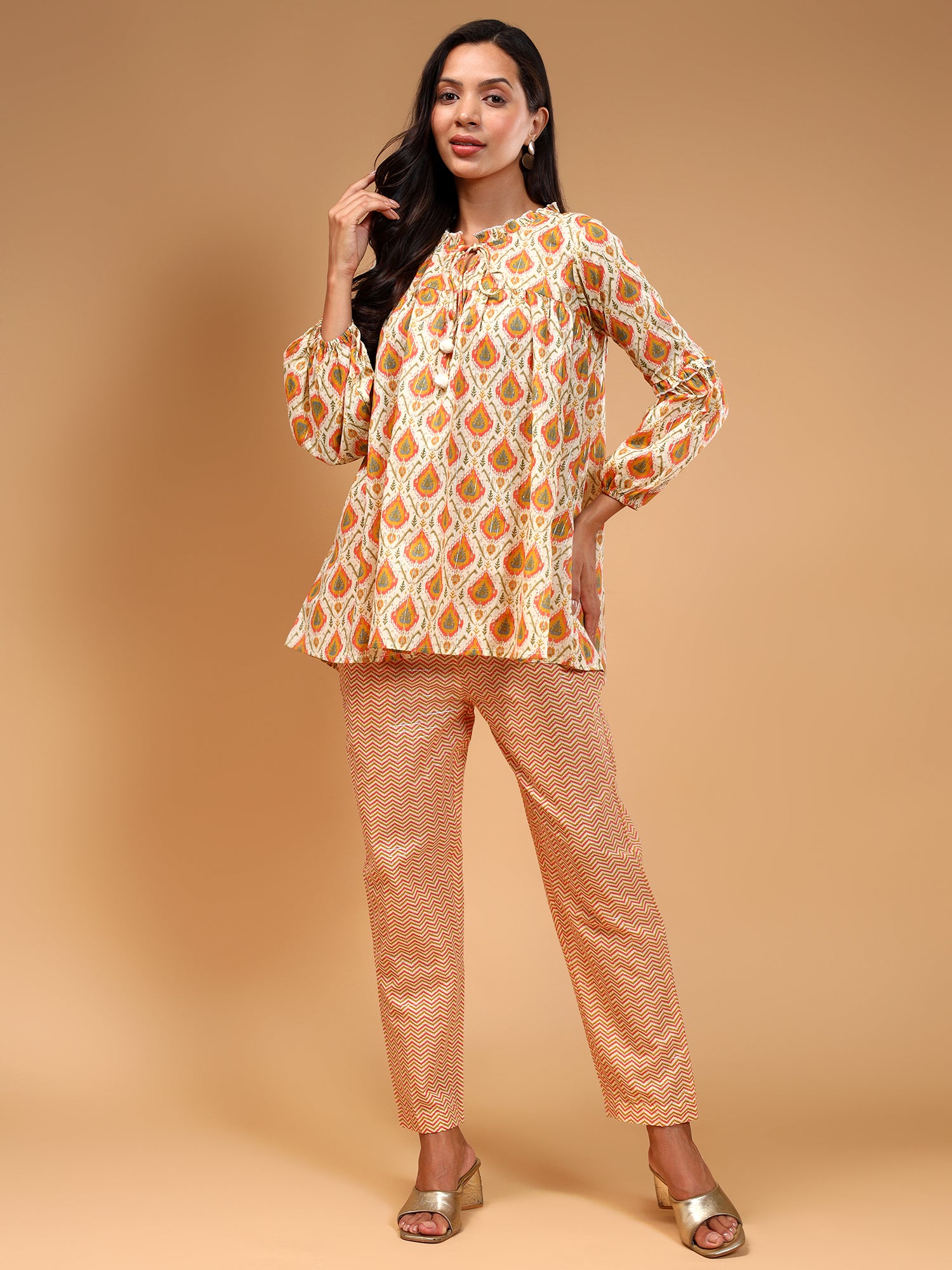 Printed Pure Cotton Top With Trousers - Five Miles