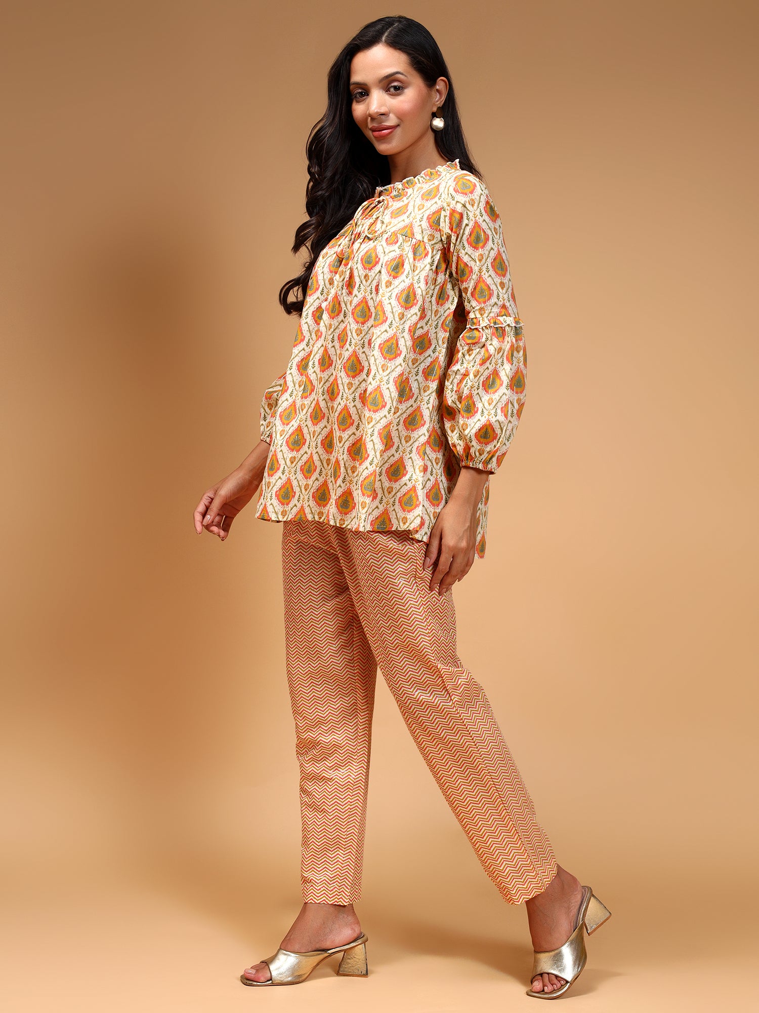 Printed Pure Cotton Top With Trousers - Five Miles