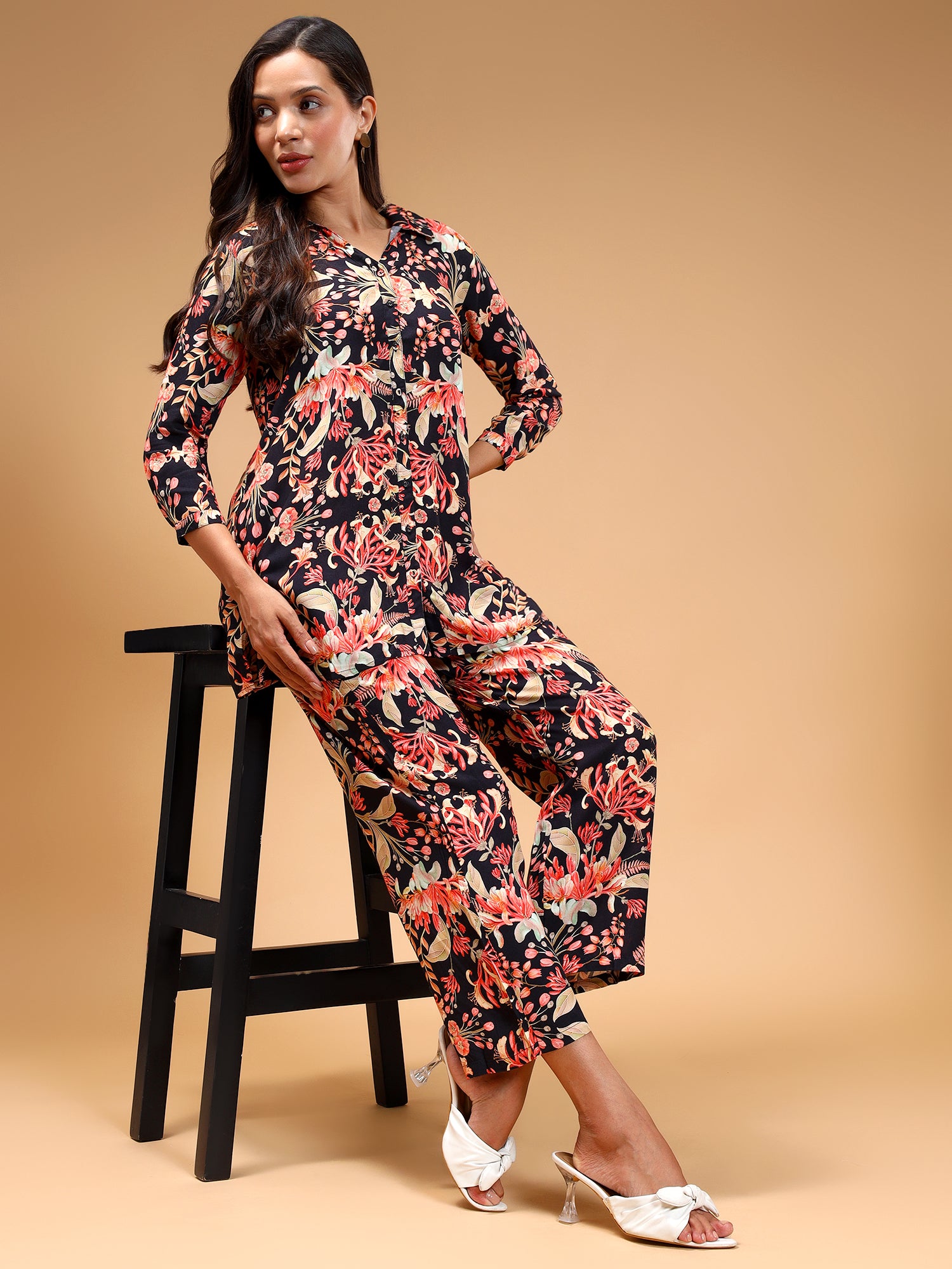 Floral Printed Tunic with Trousers - Five Miles