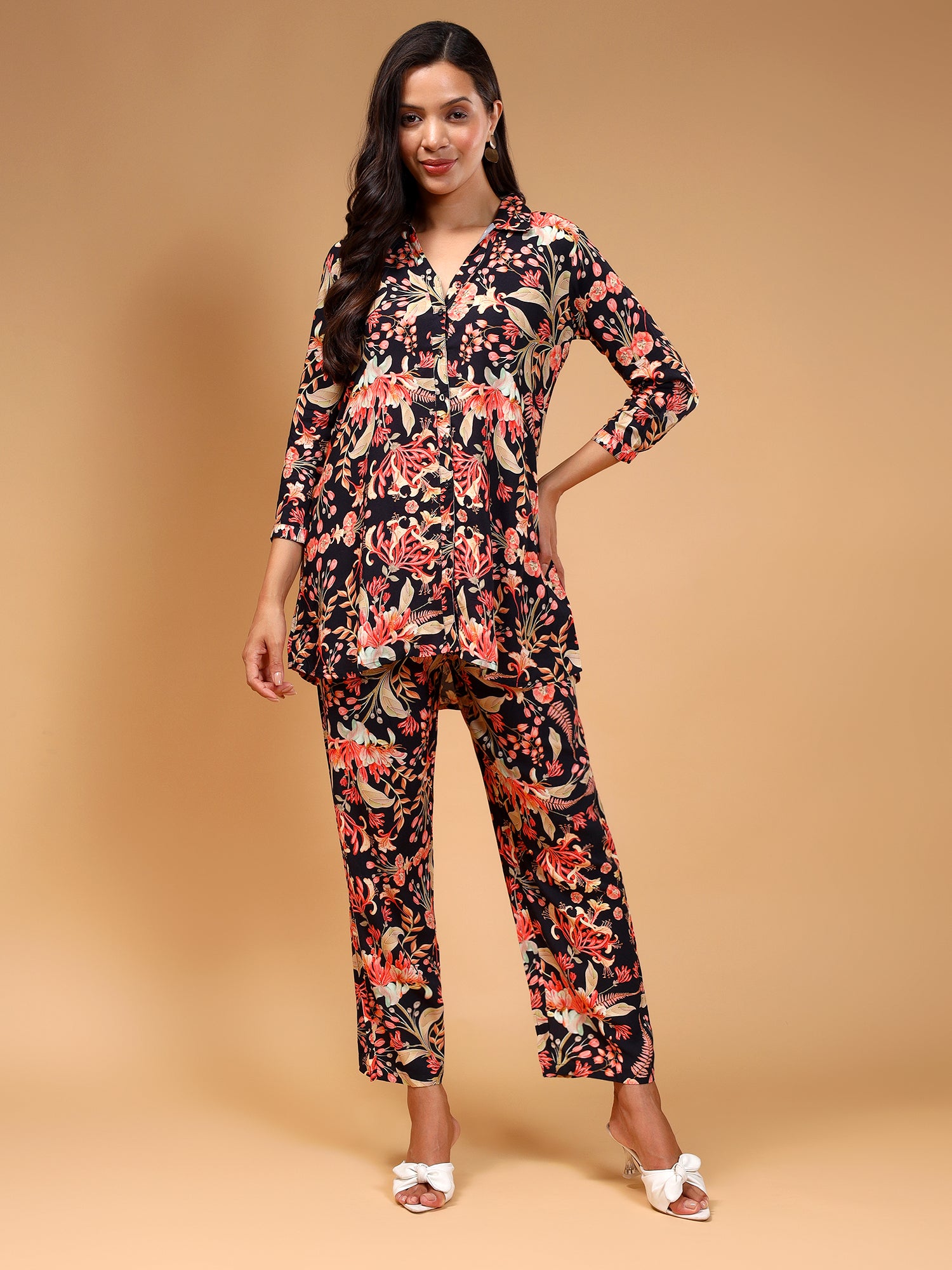 Floral Printed Tunic with Trousers - Five Miles