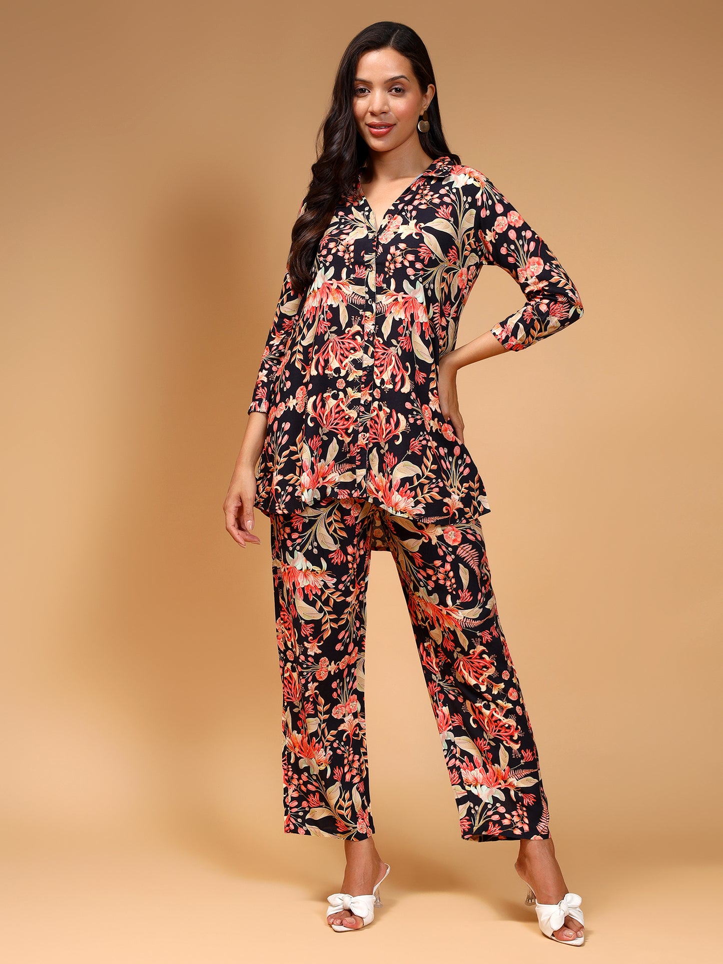 Floral Printed Tunic with Trousers - Five Miles