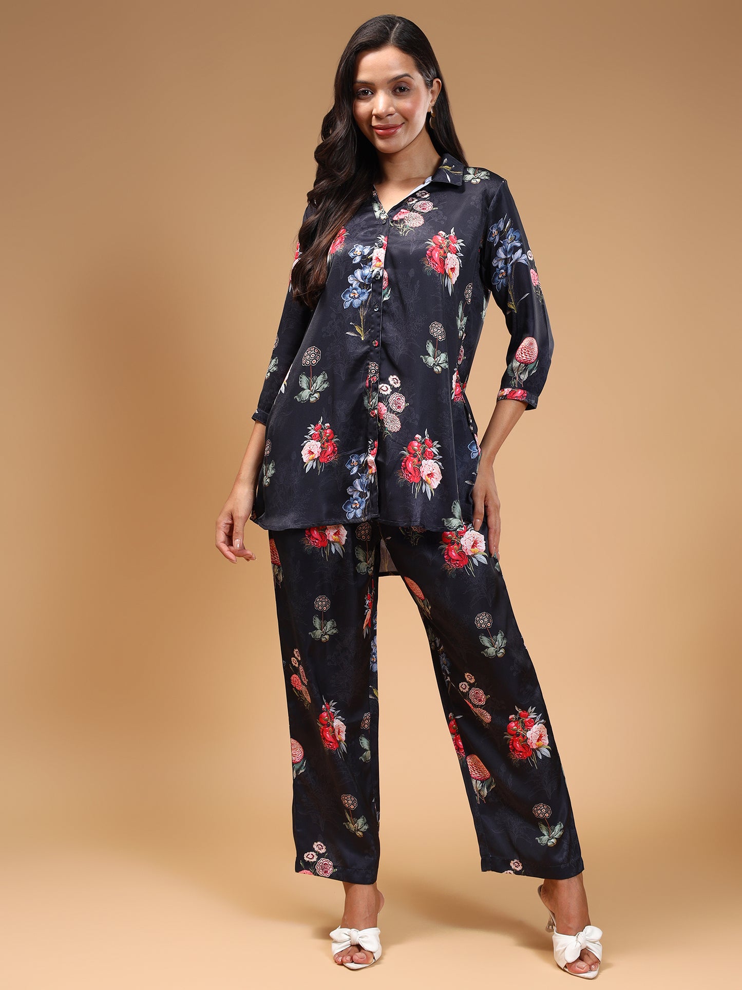 Floral Printed Shirt & Trousers - Five Miles