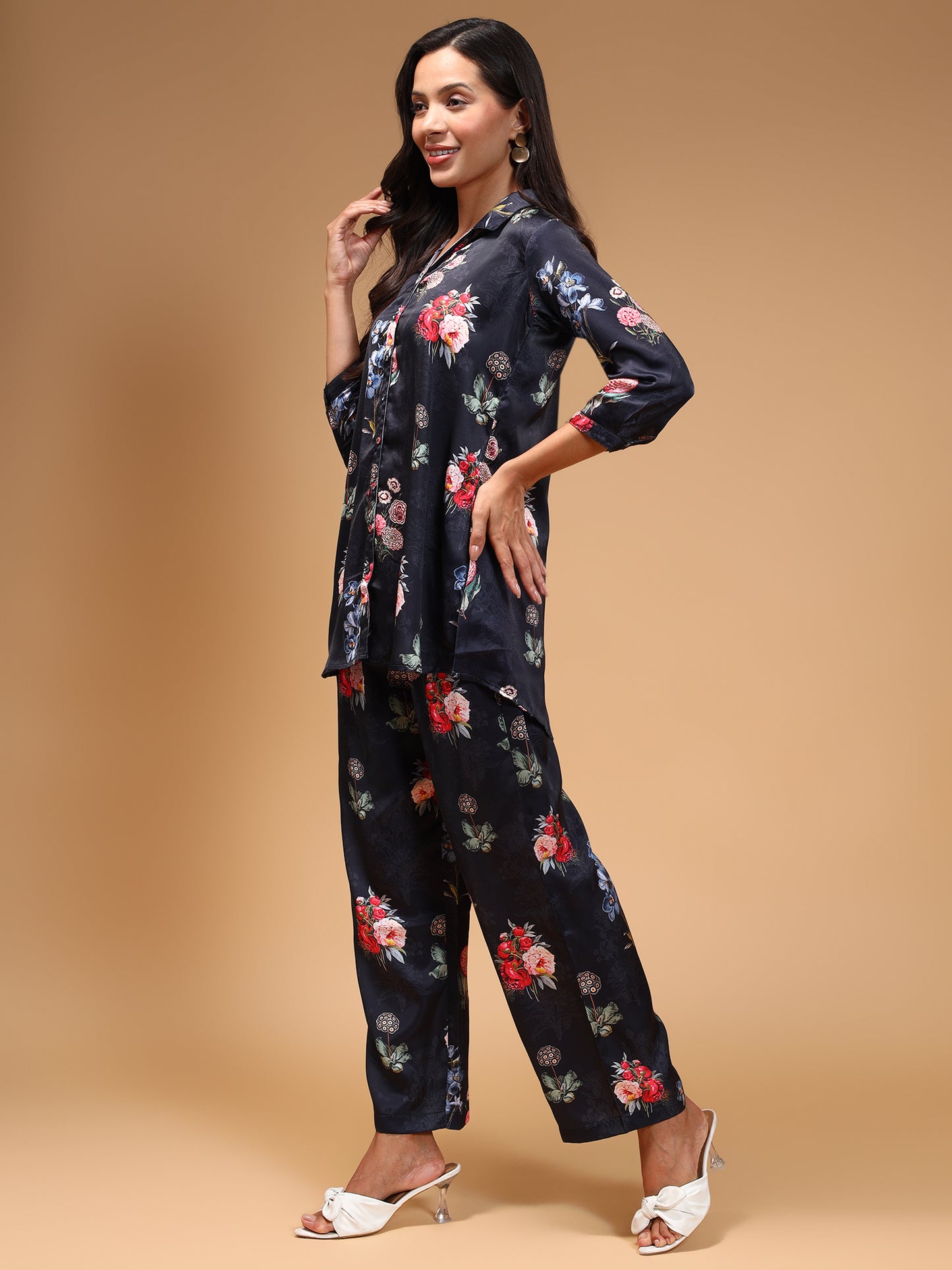 Floral Printed Shirt & Trousers - Five Miles