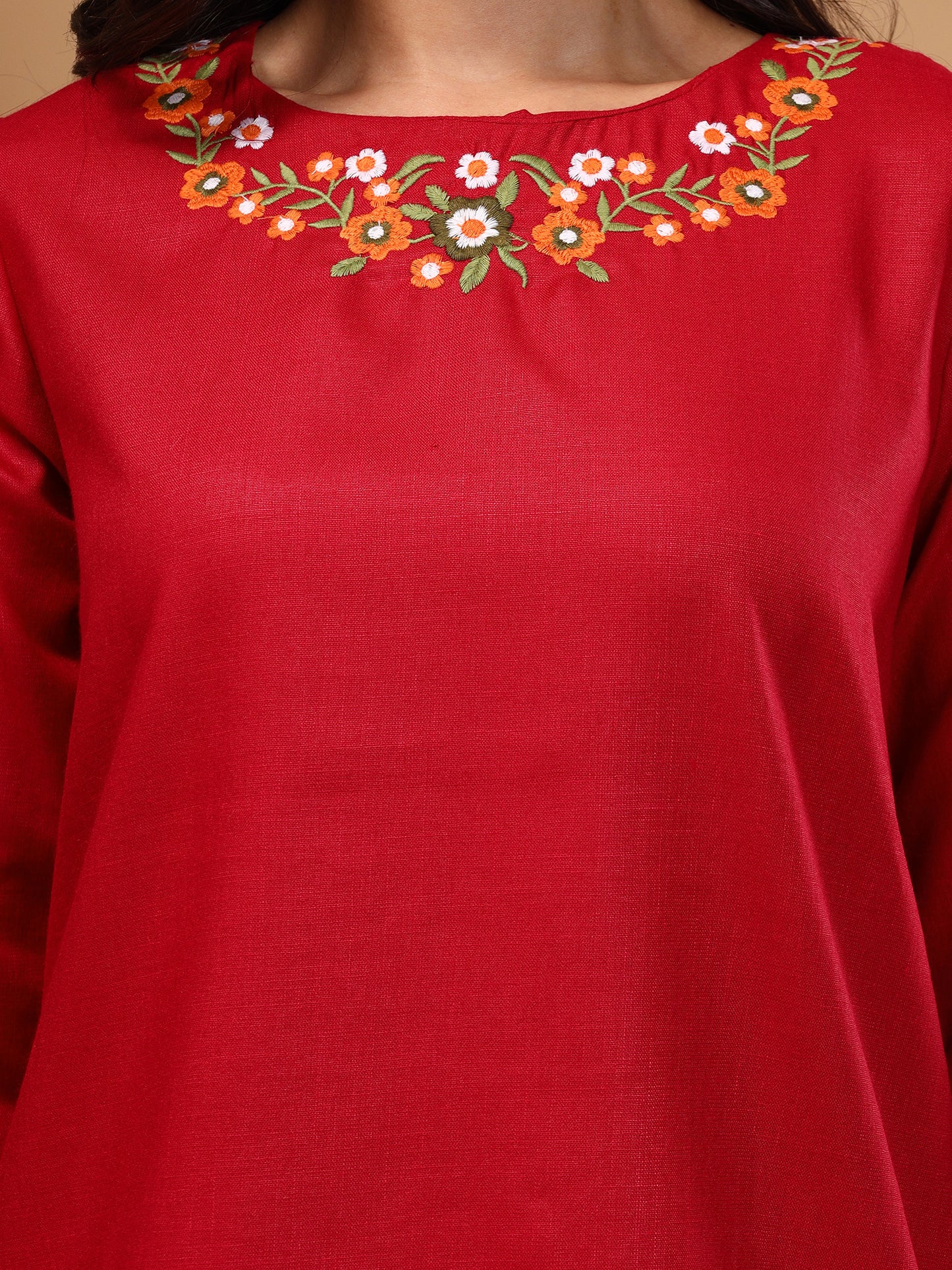 Floral Embroidered Tunic With Trousers - Five Miles