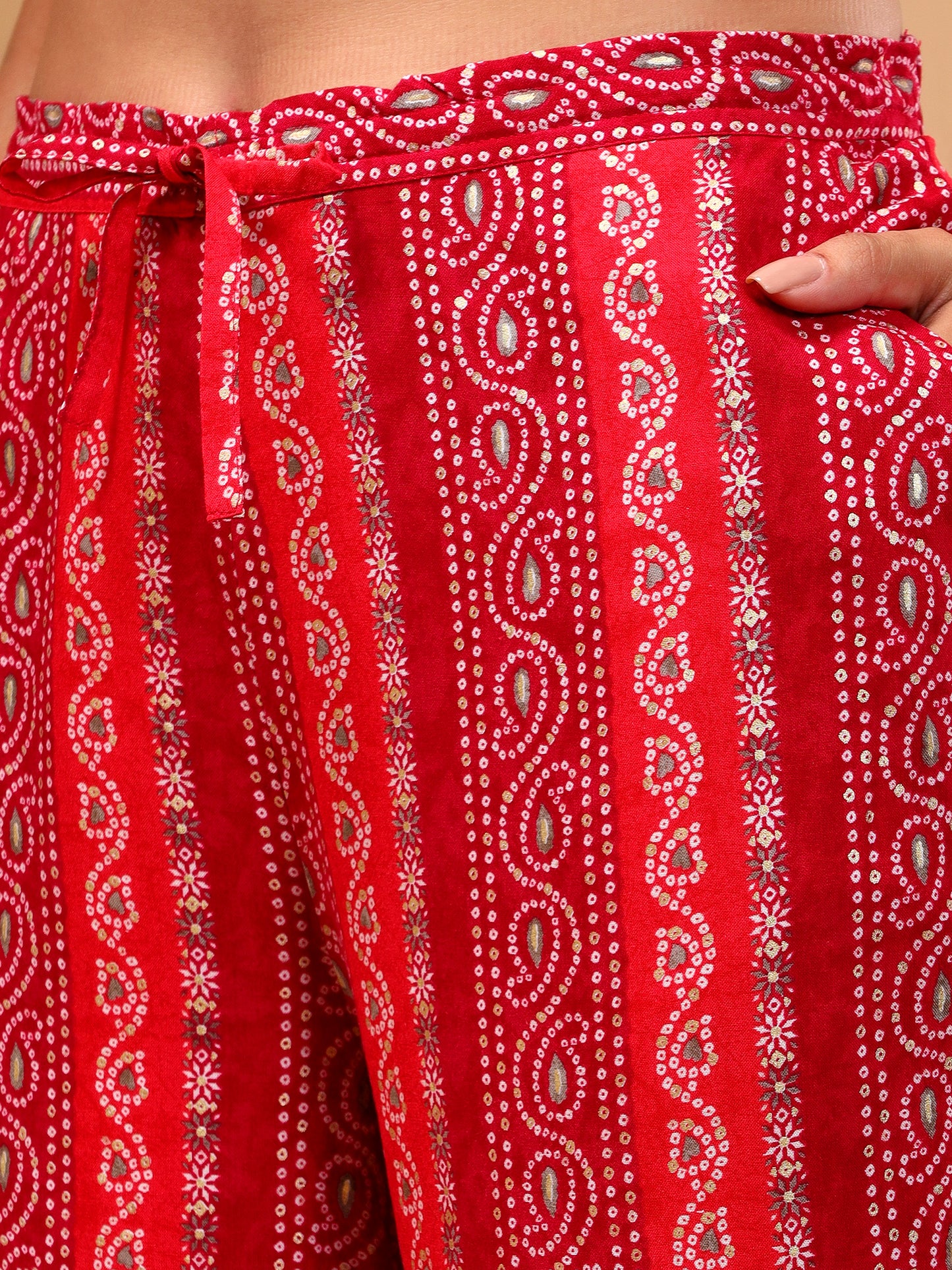 Bandhani Printed Tunic With Trouser - Five Miles