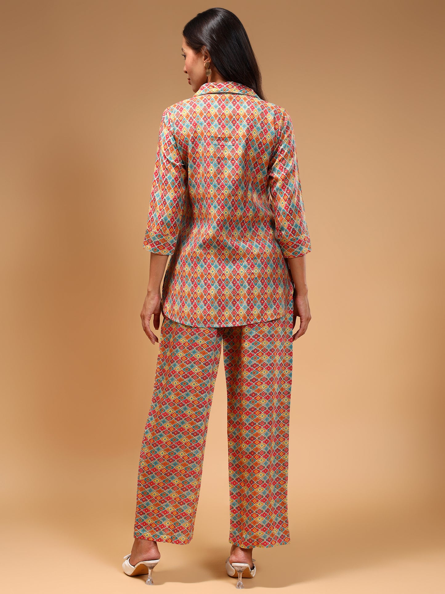 Ethnic Motifs Printed Shirt Collar Co-Ord's set - Five Miles